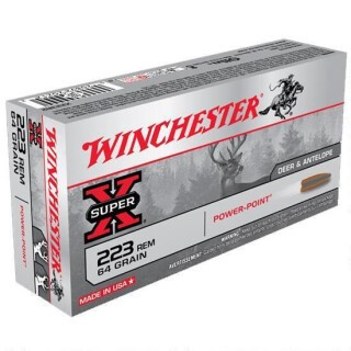 Winchester Power Point .223 Rem Ammunition 64 Grain JSP 3020 fps 200 Rounds