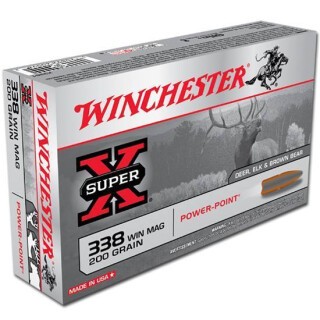 Winchester Power-Point .338 Win Mag Ammunition 20 Rounds JSP 200 Grain
