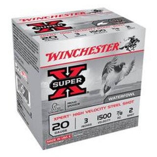Winchester Super X Expert 20 Gauge Shotshell 25 Rounds 3" #2 Steel 7/8 Ounce WEX2032