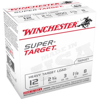 Winchester Super-Target 12 Gauge Shotshell 25 Rounds 2 3/4" #8 Lead 1 1/8 Ounce