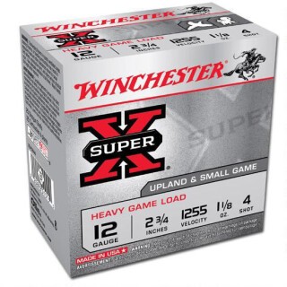 Winchester Super X Heavy Game 12 Gauge Shotshell 250 Rounds 2 3/4" #4 Lead 1 1/8 Ounce