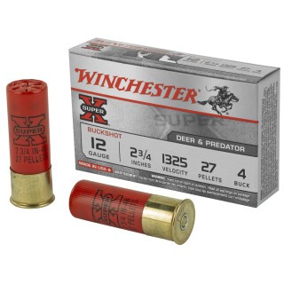 Winchester Super X Shotshell 12 Gauge 2 3/4" #4 Buck Five Round Box