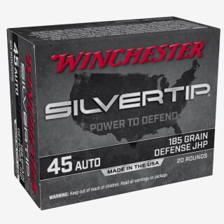 Winchester Silvertip 45 ACP Ammunition 20 Rounds JHP 185 Grain