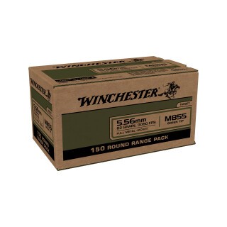 Winchester Lake City M855 5.56 NATO Ammunition 600 Rounds FMJ 62 Grains Green Tip WM855150