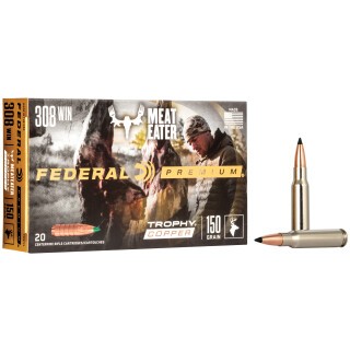 Federal Premium .308 Win Lead-Free Ammo 150 Grain Trophy Copper 20 Rounds