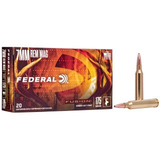 Federal Fusion 7mm Rem Mag Ammunition 20 Rounds Bonded SP 175 Grain