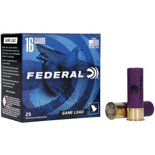 Federal Game-Shok 16 Gauge Shotshell 25 Rounds 2 3/4" #6 Lead 1 Ounce H1606