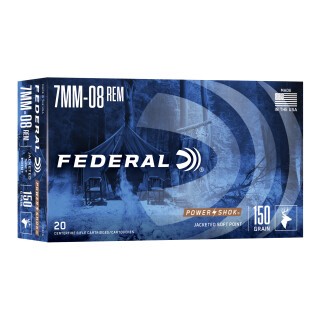 Federal Power-Shok 7mm-08 Remington Ammunition 20 Rounds JSP 150 Grain