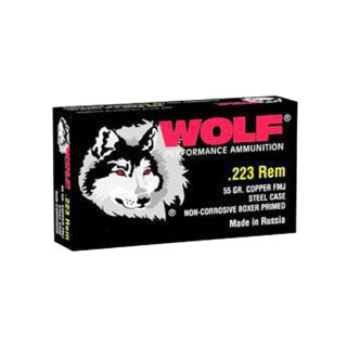 500 Rounds of Wolf Performance .223 Remington Ammunition 55 Grain Bi-Metal FMJ Steel Cased 3130 fps