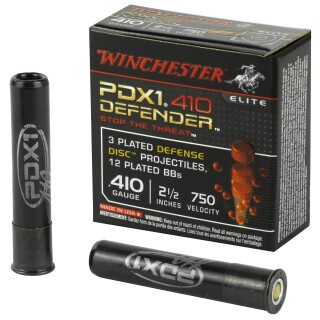 Winchester .410 Bore Shotshell 10 Rounds 2 1/2" 3 Plated Defense Disc and 12 Plated BBs