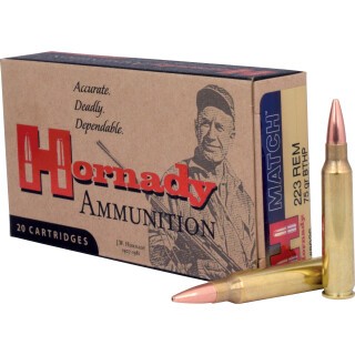 Hornady Match .223 Remington Ammunition 20 Rounds BTHP 75 Grain