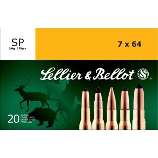 Sellier & Bellot 7x64 Brenneke Ammunition 20 Rounds SP 140 Grain