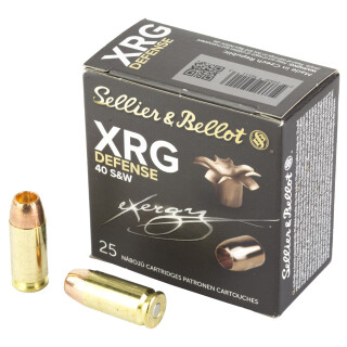 Sellier & Bellot XRG Defense .40 S&W Ammunition 25 Rounds Copper HP 130 Grain
