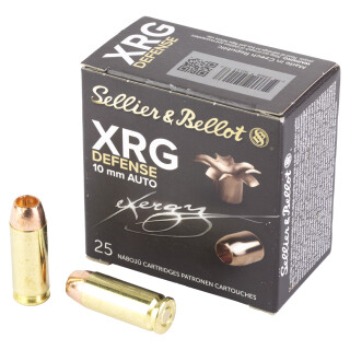 Sellier & Bellot XRG Defense 10mm Auto Ammunition 25 Rounds Copper HP 130 Grain