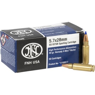 FNH Sporting SS197SR 5.7x28 Ammunition 50 Rounds V-Max 40 Grain