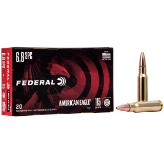Federal American Eagle 6.8 SPC Ammunition 20 Rounds FMJ 115 Grains AE68A