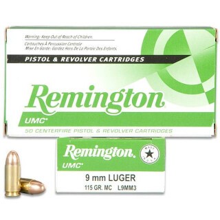 Remington UMC 9mm Luger Ammunition 50 Rounds 115 Grain FMJ 1145fps