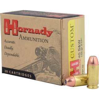 Hornady Custom .40 S&W Ammunition 20 Rounds XTP HP 155 Grain