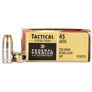 Federal Premium .45 ACP Ammunition 20 Rounds Hydra-Shok JHP 230 Grains P45HS1