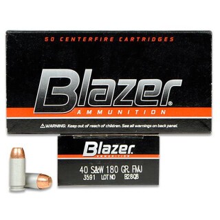 CCI Blazer .40 S&W Ammunition 50 Rounds FMJ 180 Grains 3591