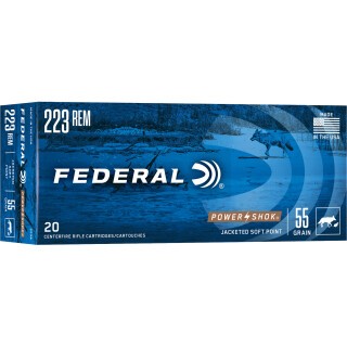 Federal Power-Shok .223 Remington Ammunition 20 Rounds JSP 55 Grain