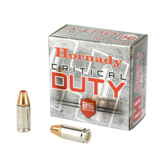 Hornady Critical Duty 9mm Luger +P Ammunition 25 Rounds FlexLock 124 Grain
