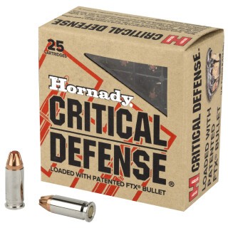 Hornady Critical Defense .25 Auto Ammunition 25 Rounds FTX 35 Grain