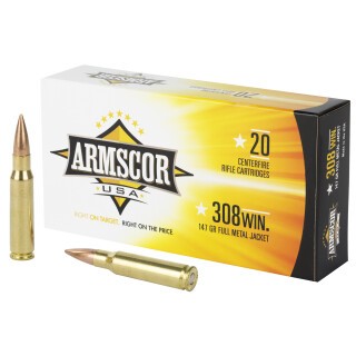 Armscor USA .308 Winchester Ammo 147 Grain M80 Ball FMJ 20 Rounds