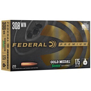 Federal Gold Medal .308 Winchester Ammunition 20 Rounds MatchKing BTHP 175 Grain