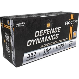 FIOCCHI Shooting Dynamics .357 Magnum Ammunition 50 Rounds JHP 158 Grains 357B