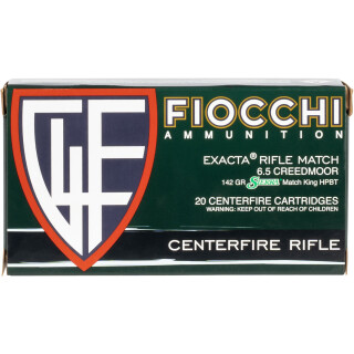 Fiocchi 6.5 Creedmoor Ammunition 20 Rounds MatchKing HPBT 142 Grain