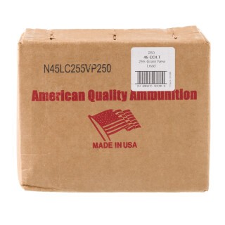American Quality .45 Long Colt Cowboy Action Ammunition 250 Rounds LFN 255 Grains N45LC255VP250