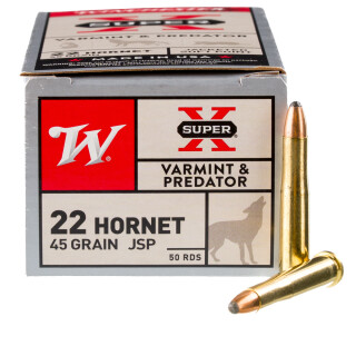 Winchester Super-X .22 Hornet Ammunition 50 Rounds JSP 45 Grain