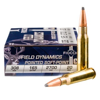 Fiocchi Shooting Dynamics .308 Winchester Ammunition 20 Rounds InterLock SP 165 Grain