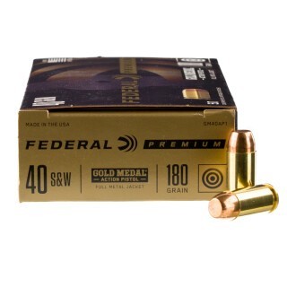 Federal Gold Medal Action Pistol .40 S&W Ammunition 50 Rounds TMJ FN 180 Grains