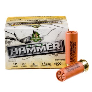 Hevi-Hammer 12 Gauge Shotshell 25 Rounds 3" #4 Bismuth/Steel Shot 1-1/4 Ounce