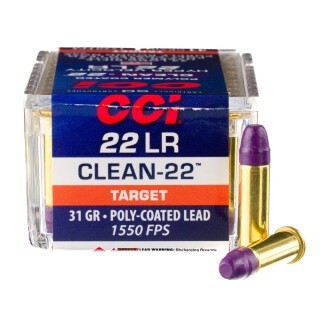 CCI Clean-22 Hyper Velocity .22 LR Ammunition 50 Rounds Poly-Coated LRN 31 Grains