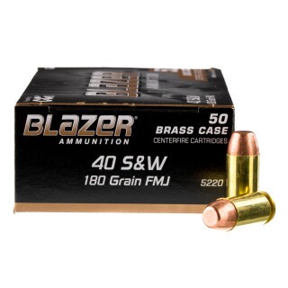 CCI Blazer Brass .40 S&W Ammunition 50 Rounds FMJ 180 Grain