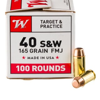 Winchester USA .40 S&W Ammunition 100 Rounds FMJ 165 Grain