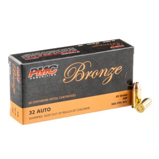 PMC Bronze .32 ACP Ammunition 1000 Rounds JHP 60 Grain