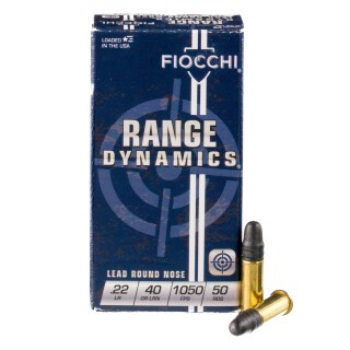 Fiocchi Range Dynamics .22 Long Rifle Ammunition 50 Rounds LRN 40 Grain
