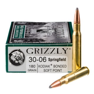 Grizzly High Performance .30-06 Springfield Ammunition 20 Rounds Bonded SP 180 Grain