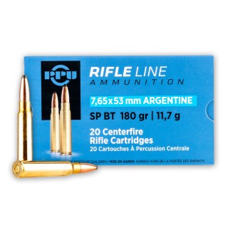Prvi Partizan PPU 7.65x53 Argentine Ammunition 20 Rounds SPBT 180 Grain