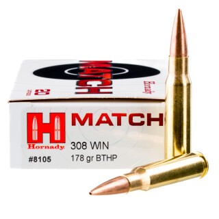 Hornady Match .308 Winchester Ammunition 20 Rounds BTHP 178 Grain