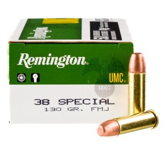 Remington UMC .38 Special Ammunition 50 Rounds FMJ 130 Grain