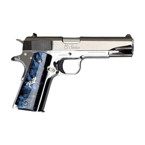 Colt Government 1911 El Senor 38 Super - 5" Barrel - Smoke Gray Blue / Stainless Steel - 9 Round