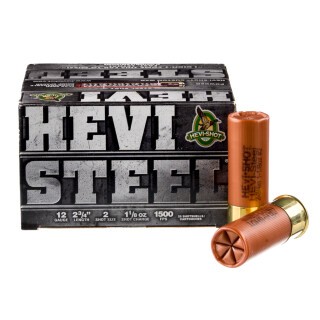 Hevi-Steel 12 Gauge Shotshell 25 Rounds 2-3/4" #2 Steel Shot 1-1/8 Ounce