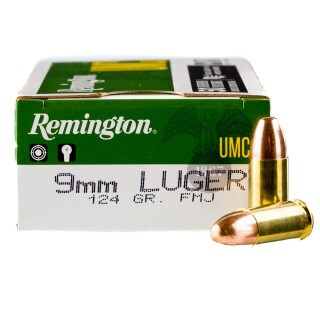 Remington UMC 9mm Luger Ammunition 50 Rounds FMJ 124 Grain