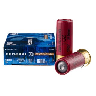 Federal Power-Shok 12 Gauge Ammunition 5 Rounds 2-3/4" Rifled HP Slug 1 oz