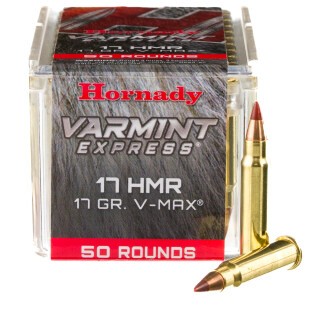 Hornady Varmint Express .17 HMR Ammunition 50 Rounds V-MAX PT 17 Grain